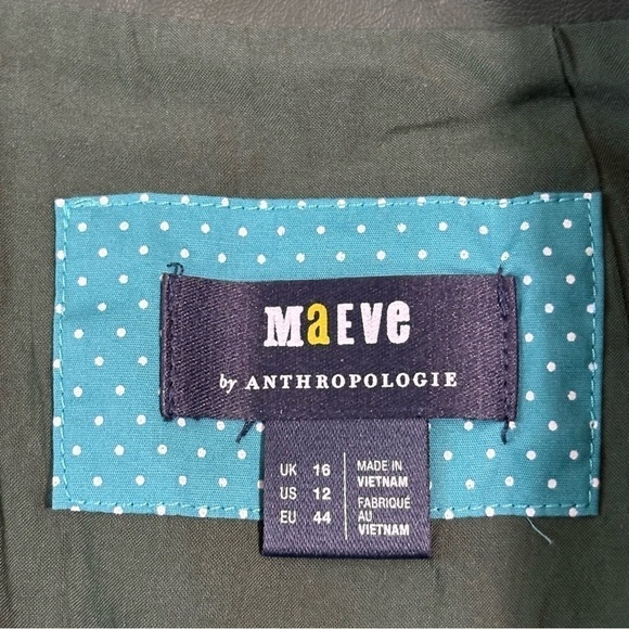 Anthropologie Maeve Womens Faux Leather A-Line  mini skirt size 12 green - Picture 8 of 14